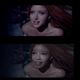 A comparison of the clips of Ariel, the real one featuring Black actress Halle Bailey, and an Ariel modified to be white is shown.